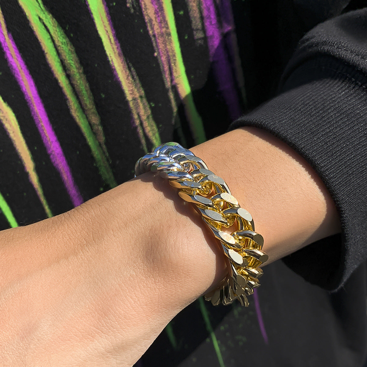 Silver & Gold Split Style Bracelet - Damned Threads